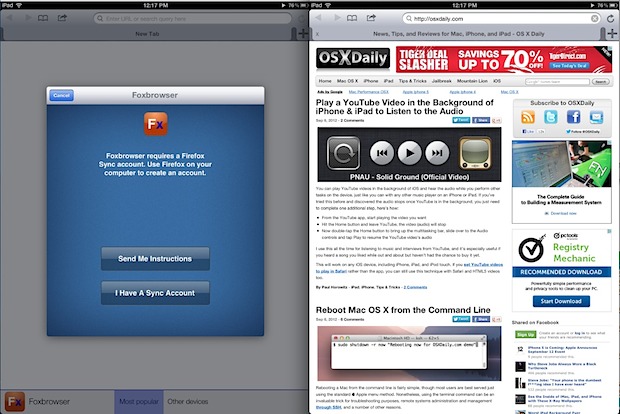 Firefox for iPad aka Foxbrowser