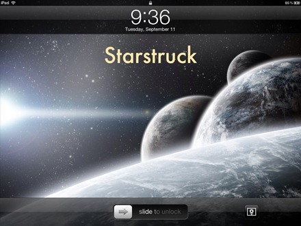 Starstruck iPad lock screen