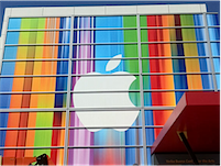 Apple rainbow at Yerba Buena