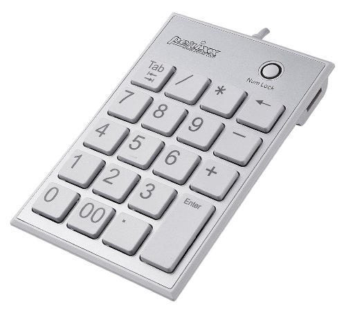 Perixx PERIPAD-202HW, Numeric Keypad for Laptop – Compatible with Mac OS X – USB – Built-in 2xUSB Hub – Tab Key Feature – Full Size 19 Keys – Big Print Letters – Silent X Type Scissor Keys – White