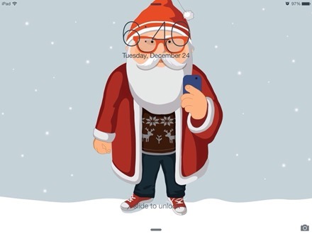 Santa Selfie iPad wallpaper