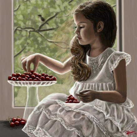 Cherry Season iPad painting by Pilar Humada