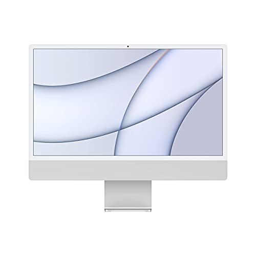 2021 Apple iMac with Apple M1 Chip with 8-core CPU (24-inch, 8GB RAM, 256GB SSD Storage) Silver (Renewed)