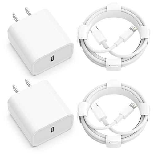 iPhone 14 13 12 Fast Charger【Apple MFi Certified】 20W PD USB C Wall Charger 2-Pack 6FT Cable Fasting Charging Adapter Compatible with iPhone 14 Pro Max/13 Pro Max/12 Pro Max/11 Pro Max/XS Max/XS/XR/X.