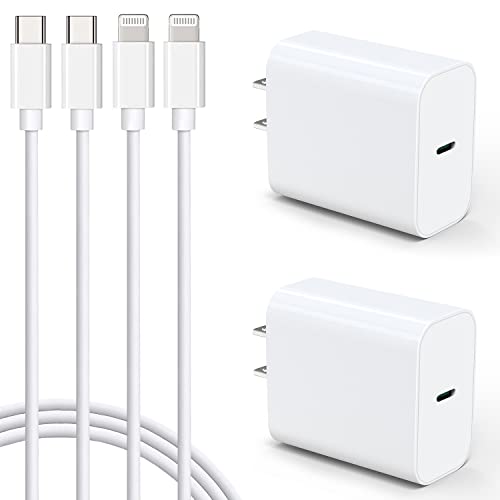 iPhone Fast Charger 10 FT [Apple MFi Certified] 2 Pack PD 20W USB C Charger Block with 10FT Long Type C Lightning Cable for iPhone 14 13 12 11 XS XR X 8 iPad,White