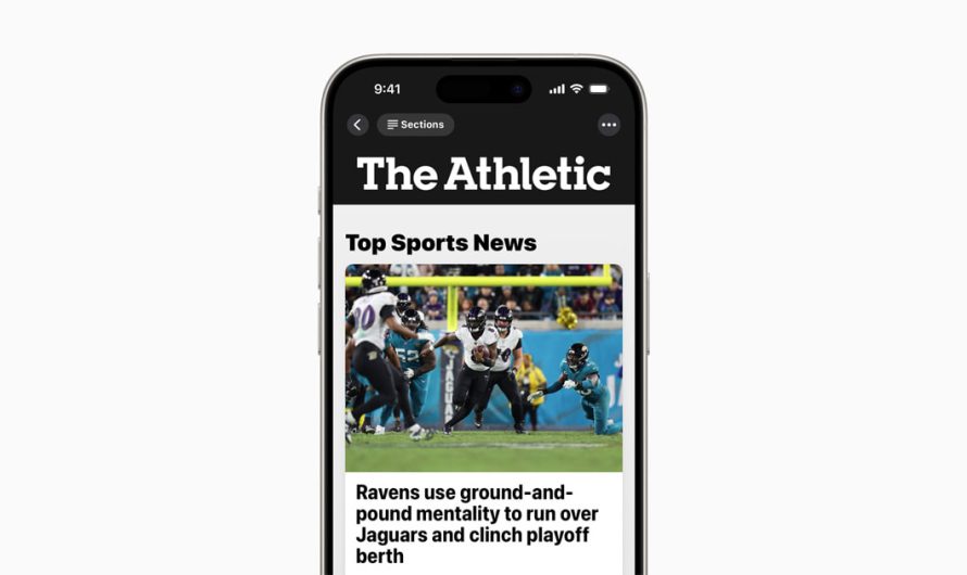 The Athletic joins Apple News+